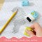 Wrapables Cute Animal Erasers with Clean Up Roller and Cover (Set of 6)